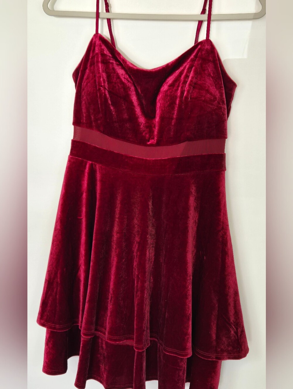 Honey and Rosie Velvet Mini Dress in Burgundy HOCO Party Cocktail Dress